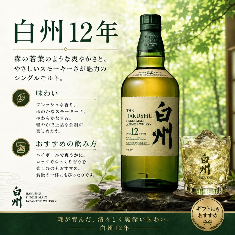 サントリー シングルモルトウイスキー 白州 名入れ ギフト SXX 酒 12年