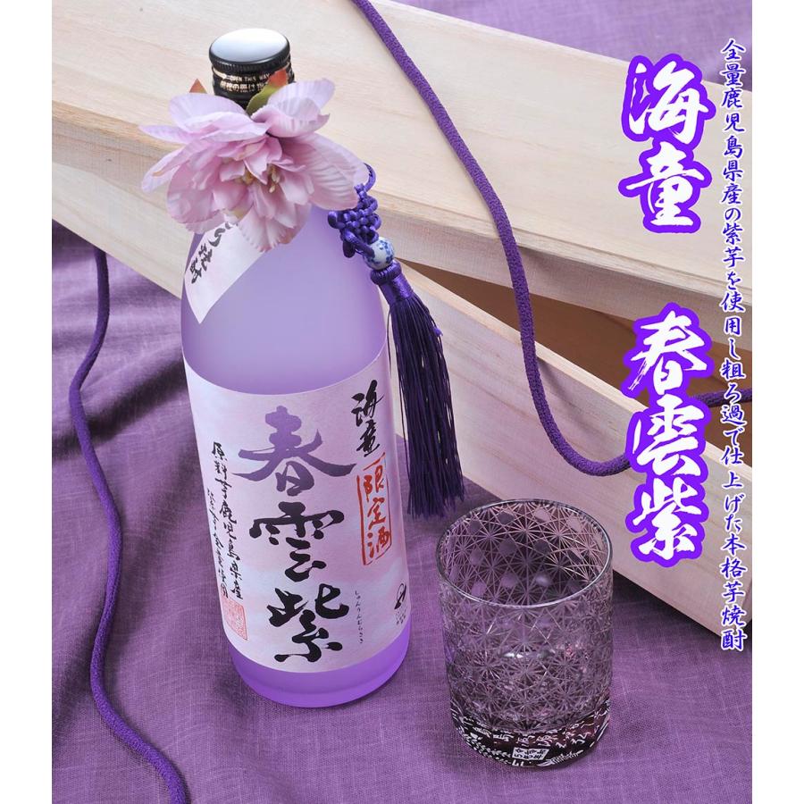 古希 喜寿祝い 名入れ ギフト SXX 酒セット 切子 芋焼酎 海童 春雲紫