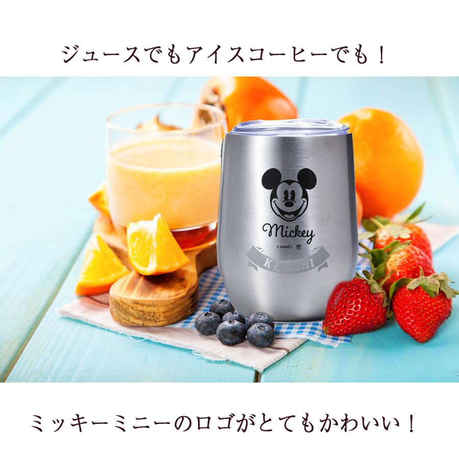 名入れ　ディズニー 真空断熱　保温保冷　蓋付丸型ステンレスタンブラーセット350ml　ミッキー＆ミニー　２点ペアセット｜original｜12