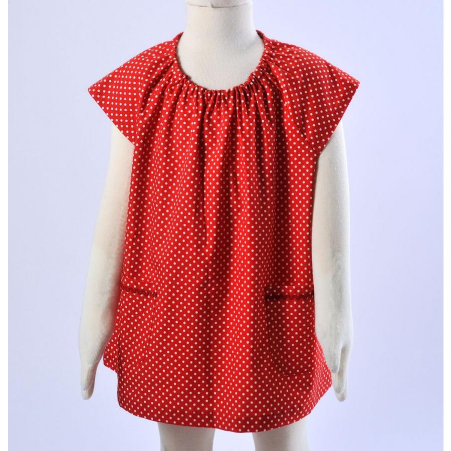 入園入学スモック女の子ドット柄