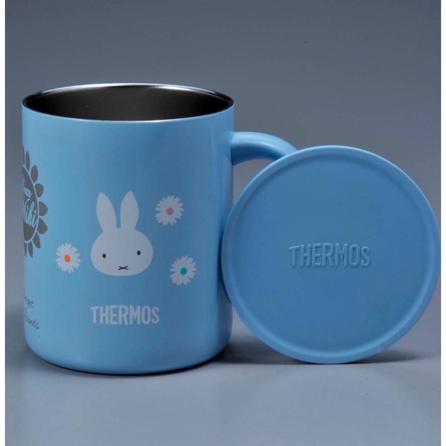 名入れ 母の日 プレゼント ギフト 誕生日 かわいい カップ コップ  【サーモス 真空断熱ふたつきマグカップ ミッフィー350ml/ ライトブルー】