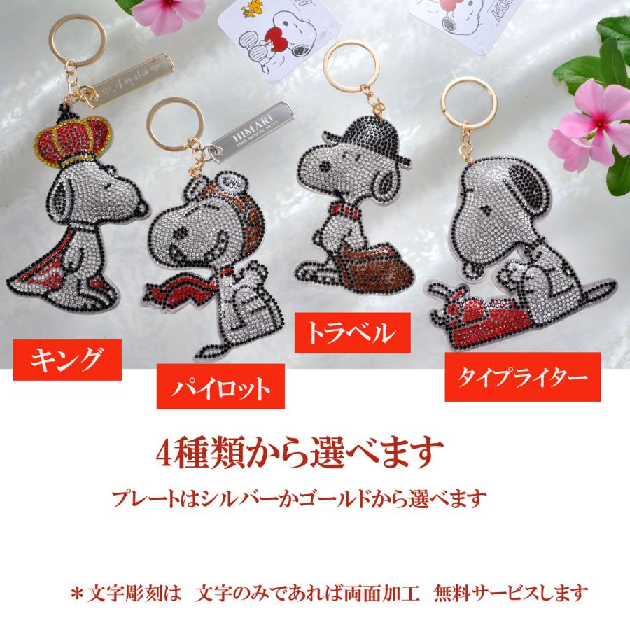 母の日 お返し 名入れ スヌーピー キラキララインストーン ｓｎｏｏｐｙ チャーム キーリング オリジナルプレートセット Snp Kh Rm 名入れのギフトハートangelic 通販 Yahoo ショッピング