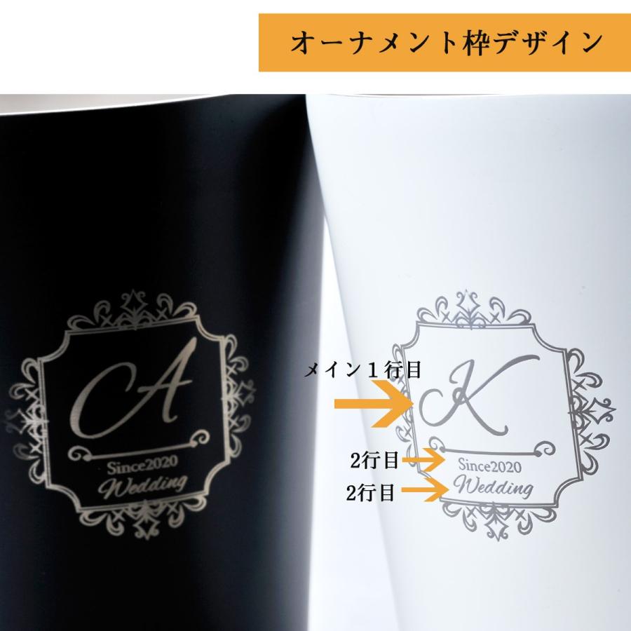 名入れ ギフト LXX ペアタンブラーセット ステンレスサーモタンブラー 360ml 白 黒 2点 ギフトBOX入りの画像