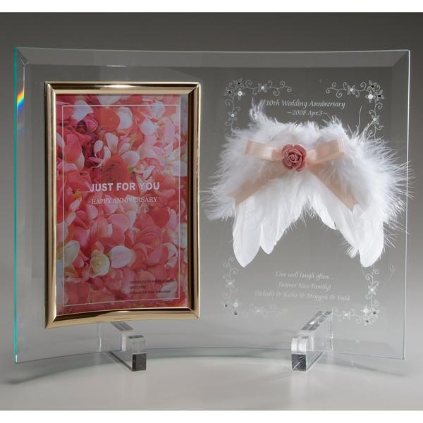 日本産 送料無料 フォトフレーム 写真立て 花束贈呈 両親 結婚式 誕生日 ギフト プレゼント 出産祝い 天使の羽 ロマンティックメモリアルガラス フォトフレーム 高い素材 Zoetalentsolutions Com