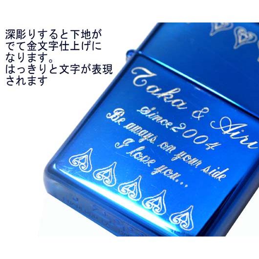 ZIPPO オイルライター　名前入り　誕生日　記念日　おまもり　ギフト 名入れ プレゼント オリジナルZIPPO スカイブルーチタンコーティング ＃20446｜original｜02