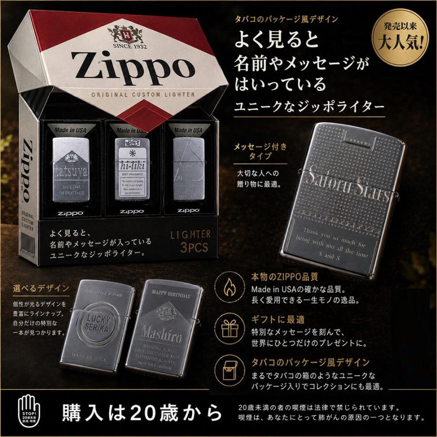 ZIPPO（ジッポー） 父の日 名入れ 誕生日 おもしろデザイン 男性人気