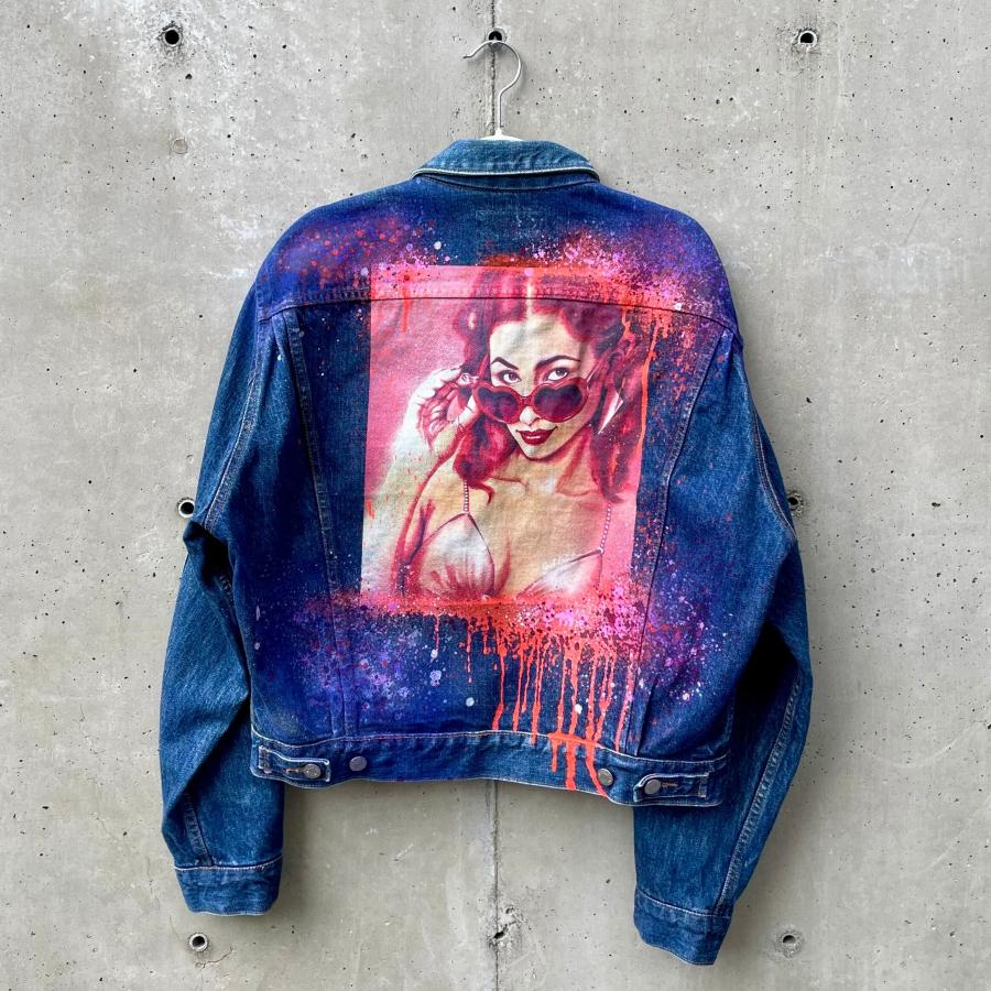 JACK PAINTON CUSTOM デニム ジャケット - LOVE Gジャン ペイント 