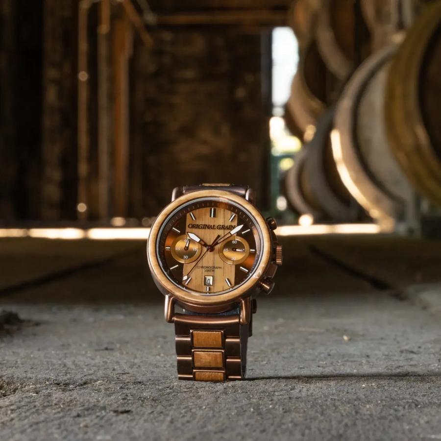 ORIGINAL GRAIN Alterra Chronograph 44mm - Whiskey Espresso 