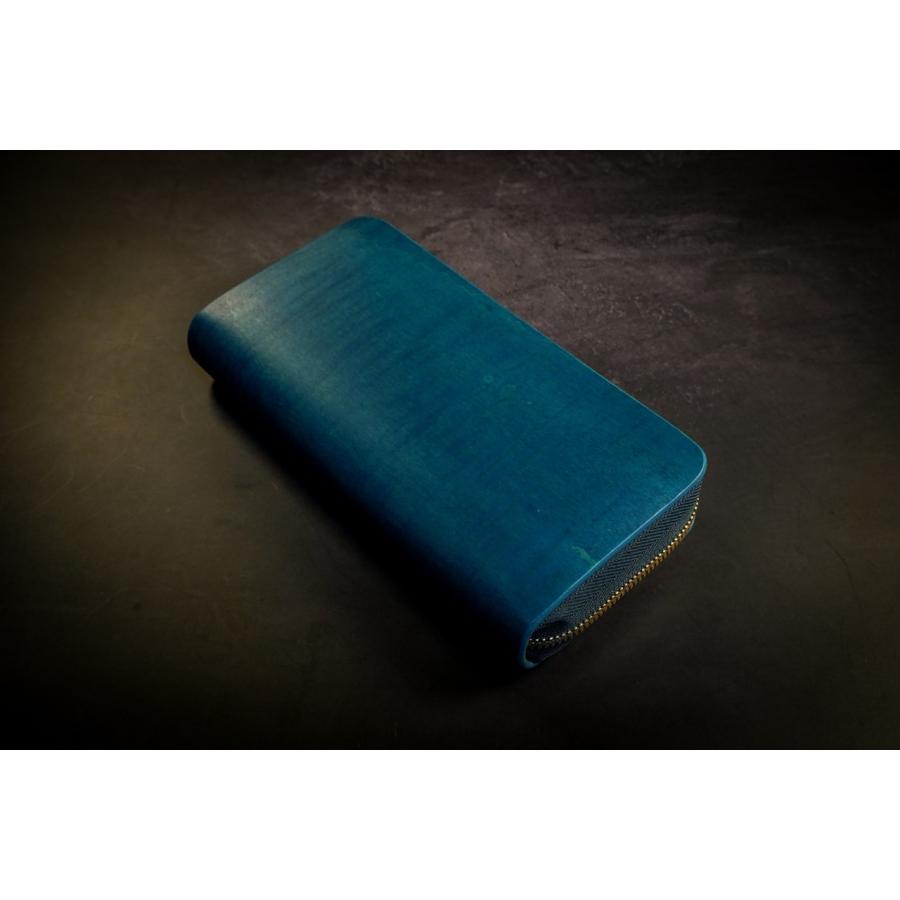 sciva - 長財布 (大容量) ブルー シーヴァ 木製財布 木製小物入れ 木製