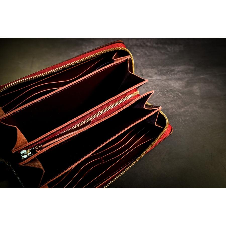 sciva - 長財布 (大容量) バーガンディ シーヴァ 木製財布 木製小物 