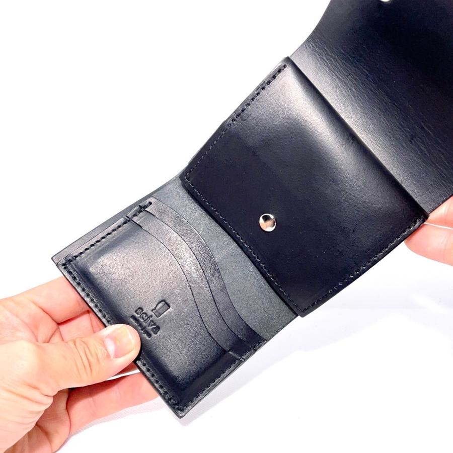 sciva - 三つ折り財布 ブラック シーヴァ 木製財布 木製小物入れ 木製