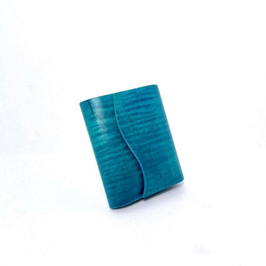 sciva - 三つ折り財布 ブルー シーヴァ 木製財布 木製小物入れ 木製長