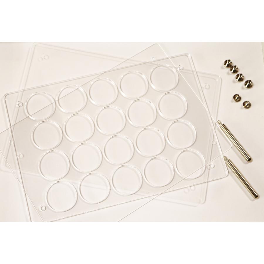 記念メダルアクリルフレーム20穴／観光地にある刻印できる記念メダル用