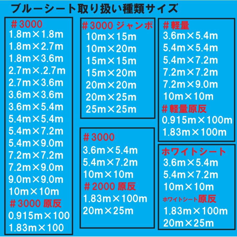 ブルーシートロール原反　0.915m×100ｍ　2本　#3000　ビニールシート　DIY　工事　土木　現場　建築