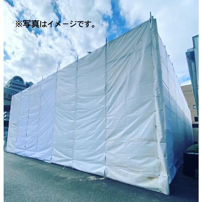 白 防炎シート 2類 国産 0.6ｍ×6.3ｍ 0.3ｍｍ厚 300P 1枚 ターポリン 養生 足場 防炎ラベル 解体 塗装 目隠し カバー 建設 建築 解体 農業 土木 60 630｜originalshop｜04