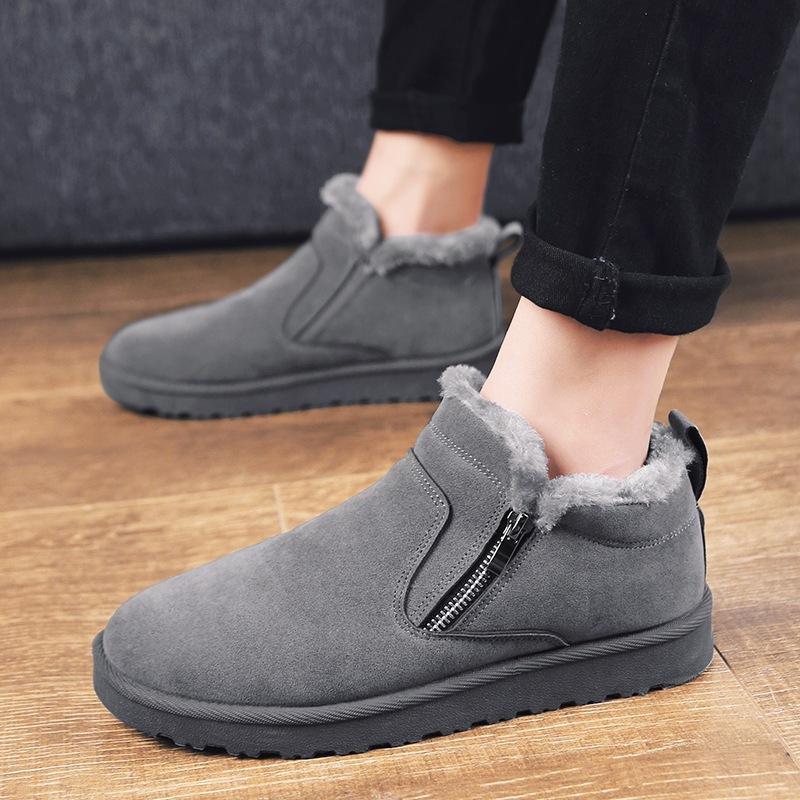 ムートンブーツ メンズ ウインターブーツ サイドジッパー ショートブーツ スエード スノーシューズ ブーツ メンズブーツ 暖か 滑り止め 裏起毛 防寒 雪対策 靴 人気ブランド多数対象 ショートブーツ