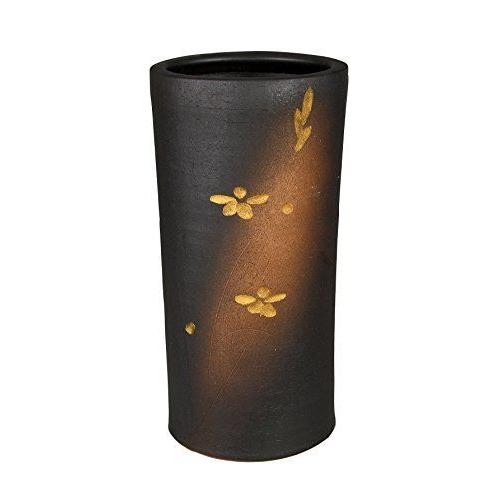 かね馬 黒釉金花傘立 340-07 26×19.5×高さ45cm