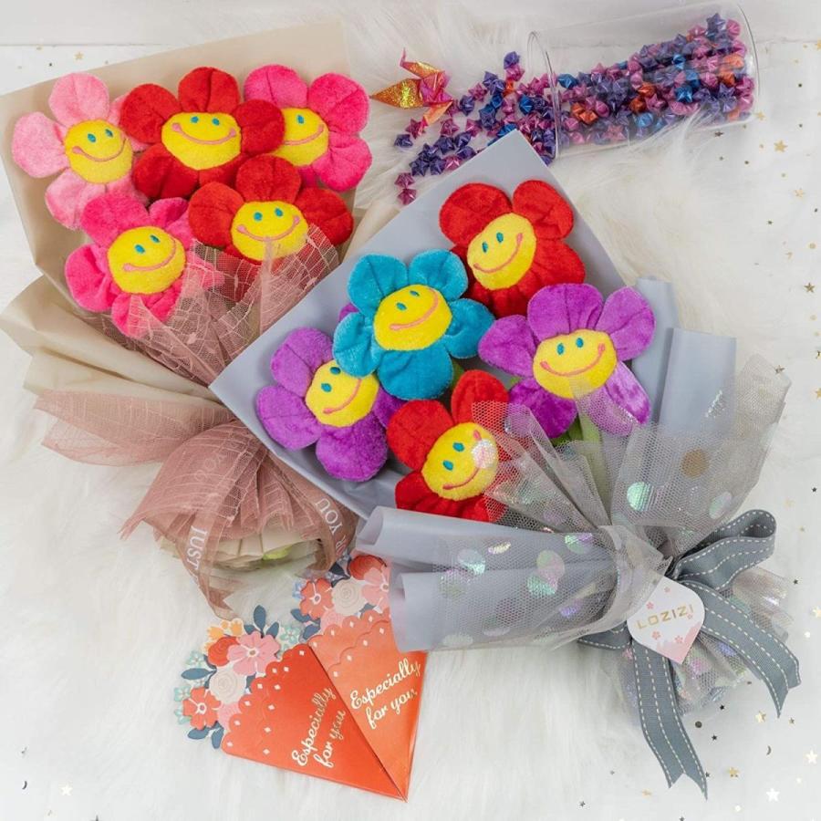 スマイルフラワー ぬいぐるみ花束 枯れない花 カラフルひまわり Sns映え 即出荷