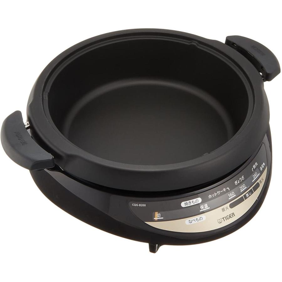 タイガー グリル鍋 3.7L プレート 2枚 タイプ 深鍋 焼肉 プレート 蒸し台 蓋 付き ブラウン CQG-B200-T プレート 7L グリル鍋 2枚 タイプ 深鍋 焼肉 蒸し台 蓋 付き ブラウン CQG B200