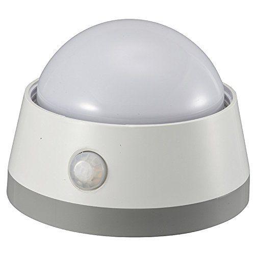オーム電機 LEDセンサーライト 明暗 人感センサー 白色LED 電池式 プッシュライト NIT-BLA6JD-WN