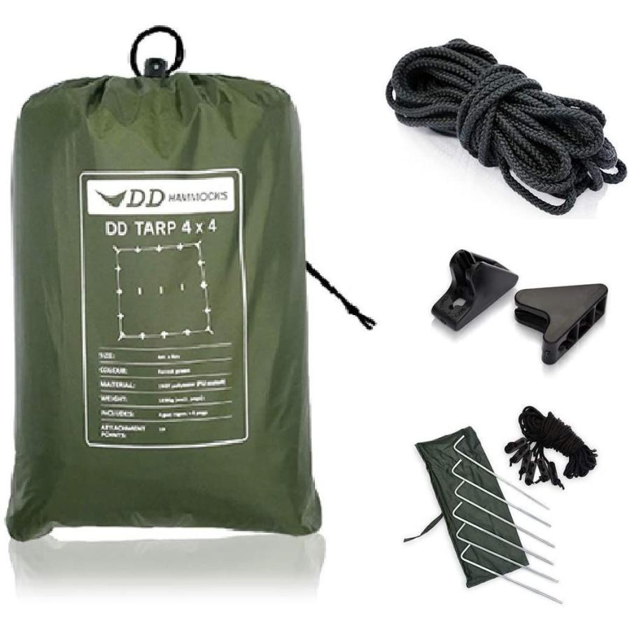 DDタープ 4x4 設営に便利なセット DD Tarp タープ 4X4 & DD Cord コード (10m) & Ridgeline Lo DD 4x4 設営に便利なセット Tarp タープ 4X4 Cord コード 10m Ridgeline Lo