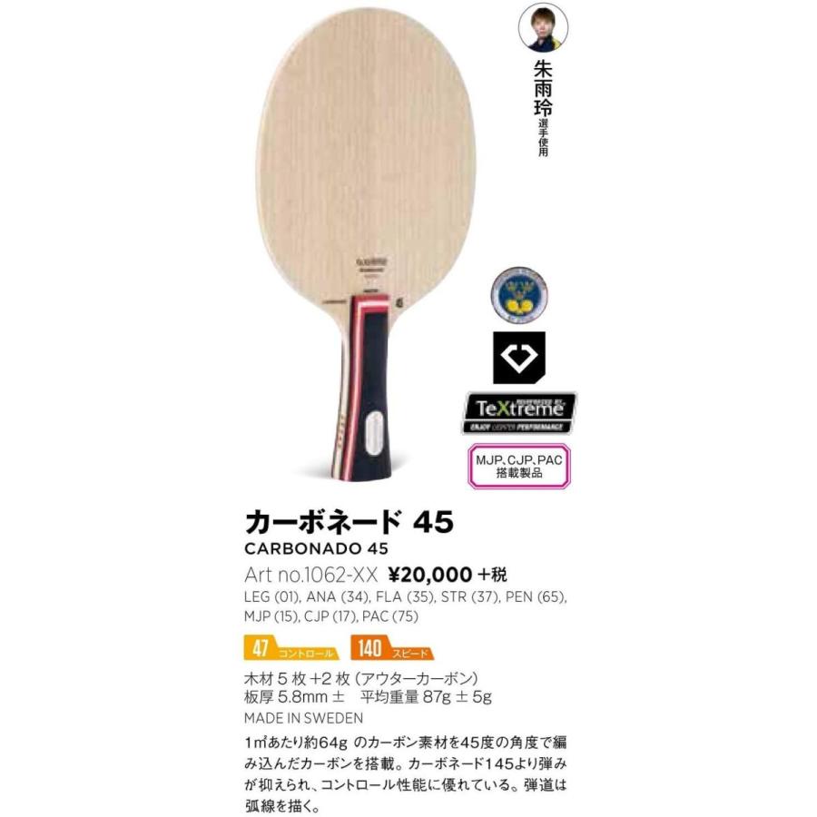 限定品 STIGA(スティガ) 卓球 ラケット カーボネード 45 フレアグリップ ジュ・ユリン選手使用 1062-35 【V2191462975】(12556円)