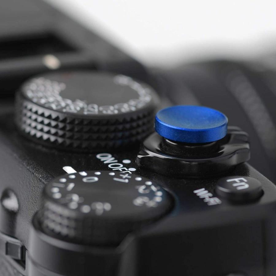 レリーズボタン カメラ 3個セット 凹面 金 黒 赤 ラバーリング付
