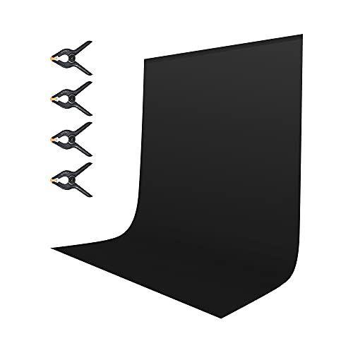 おりぐちたいらshoputebit 背景布 黒 布 撮影用 100 X 150 Cm シワが出来やすくない 背景シート 強力クリップ 4点付き 無地 生地 背景 ワンピなど最旬ア