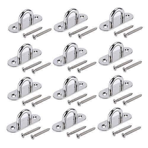 Tekisei 12個セットm5ステンレス鋼長方形パッドアイ天井フックネジ24個付き ハンモックボクシング機器シェードセイルに最適 おりぐちたいらshop 通販 Yahoo ショッピング