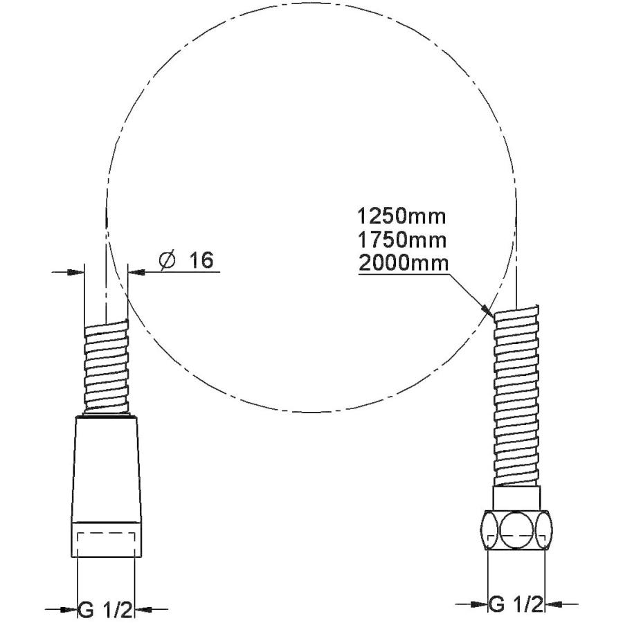 グローエ(GROHE) メタルシャワーホース1 1750mm (金属製外装) 2816500J