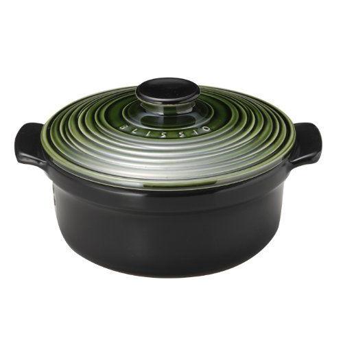 銀峯陶器 萬古焼 高気密土鍋 21cm ブリシオ キャセロール 織部釉 3211