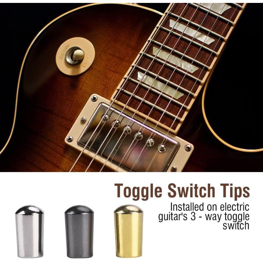 トグルスイッチ ギター エレキギターノブ・スイッチ 3pcs/セットスイッチノブ 防錆 銅製 トグルスイッチ ギター ノブ 耐久 ギター3ウ