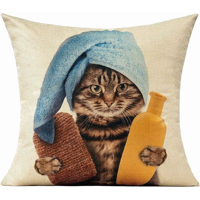 最適な材料 All Smiles 座布団カバー ざぶとんカバー クッションカバー 猫 かわいい 55x59cm 5枚セット おしゃれ シンプル 北欧 座 お気にいる Www Aqtsolutions Com