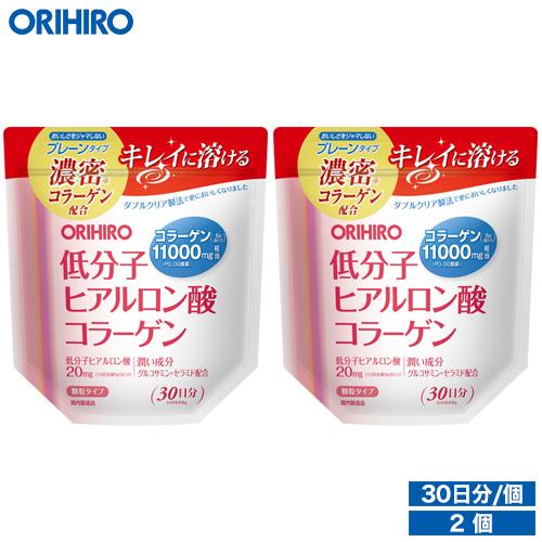 オリヒロ サプリ 1個あたり1,450円 低分子 ヒアルロン酸 コラーゲン 180g 30日分 2個 orihiro 濃密コラーゲン | ORIHIRO