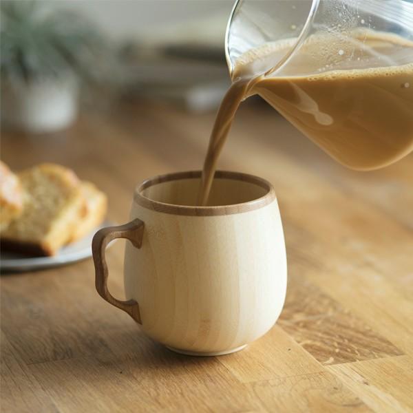 名入れ RIVERET 竹製 カフェオレマグ マグカップ ペアセット 木製