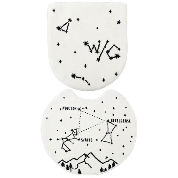 トイレ フタカバー トイレマット 洗浄便座用 おしゃれ 便座カバー スピルカ 星空 星座柄 ホワイト ネイビー Fl 3197 Fl 3198 オリジ 通販 Yahoo ショッピング