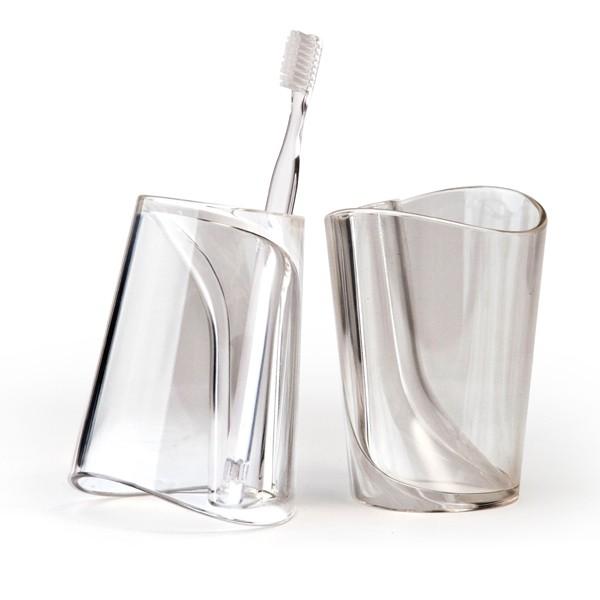 歯ブラシスタンド コップ おしゃれ 衛生的 歯ブラシ立て クオリー 今ダケ送料無料 清潔 洗面所 フリップカップ うがい用
