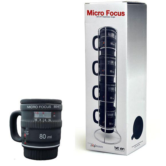 カメラレンズ型のエスプレッソカップ スタッキング 4個セット マイクロフォーカス 2 エスプレッソマグ Micro Focus 4 Espresso Mugs オリジ 通販 Yahoo ショッピング
