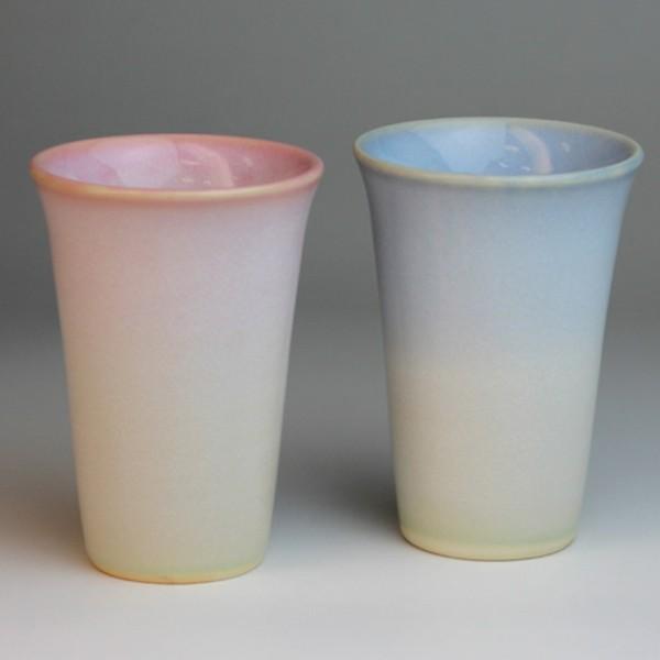 萩焼 ペアカップ タンブラー ビールグラス 湯呑 陶器 つぼみ ペア