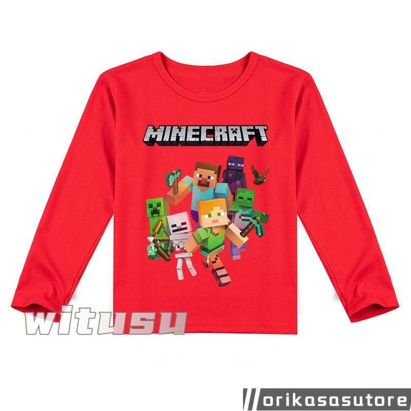 8色 Minecraft マインクラフト ロンT 長袖 Tシャツ 綿100％ 子供 キッズ レディース 通気性 運動会 ロングスリーブ 100-160CM｜orikasasutore｜04