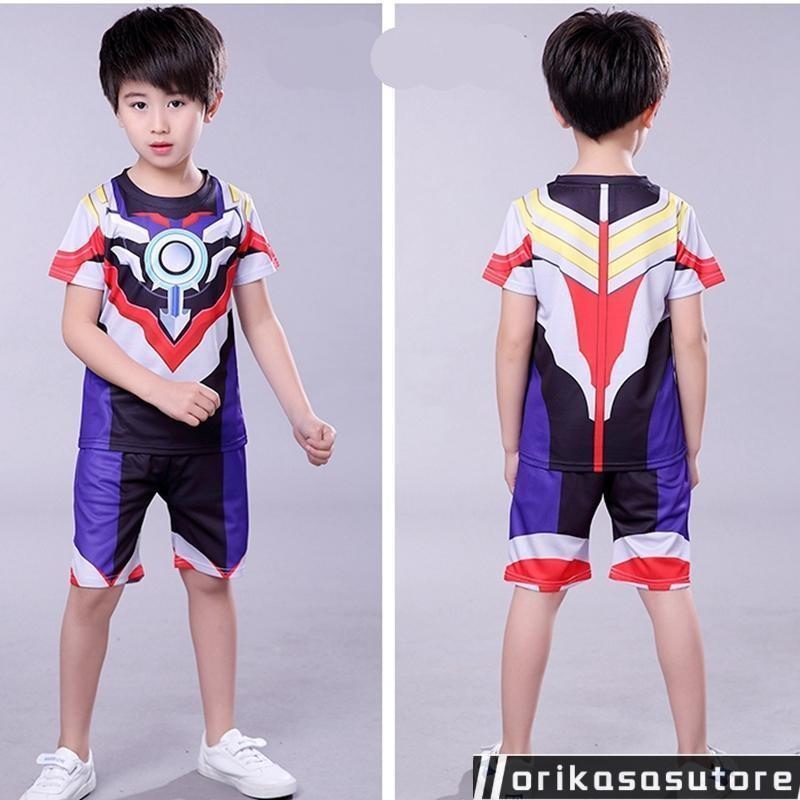 ウルトラマンUltraman セットアップ キッズ 上下セット 2点セット 半袖Tシャツ トップス　ハーフパンツ 短パンツ 吸汗 速乾 ゼロ/ティガ/ジード/オーブ｜orikasasutore｜06