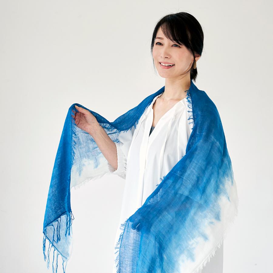 送料無料】徳島本藍染ストール、藍生葉染ストール : オリム 送料無料】徳島本藍染ストール、藍生葉染ストール : オリム