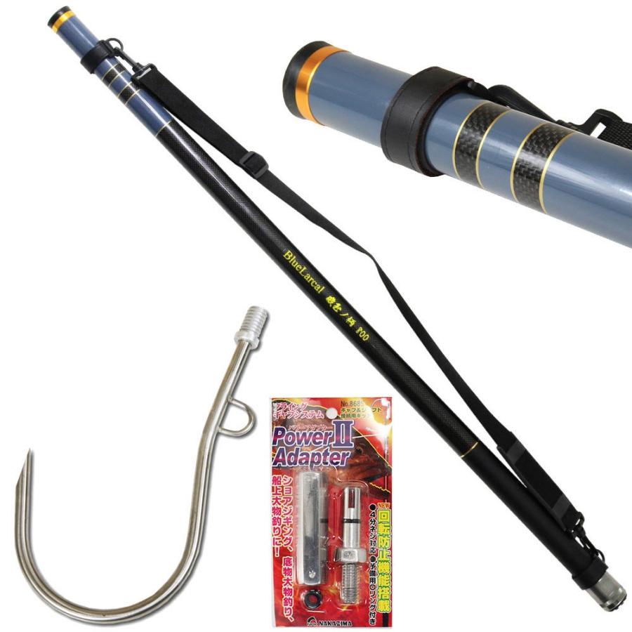 ショアジギング ランディング ギャフ 3点セット 8M ロープ掛け付ギャフ