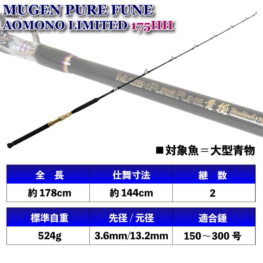 大型青物専用船竿 無限ピュア船 青物リミテッド175HH(〜300号 大型青物専用船竿 無限ピュア船 青物リミテッド175HH(〜300号