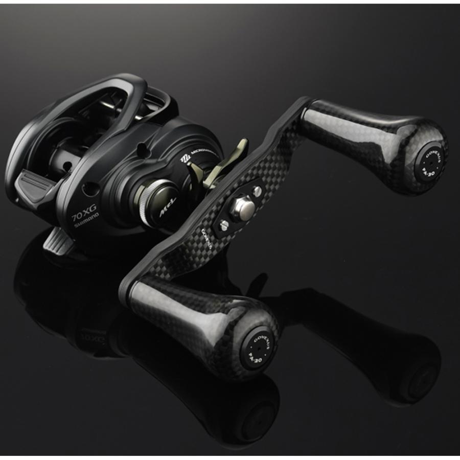 GOMEXUS カーボン製 ベイトリールハンドル 98mm ブラック×レッド