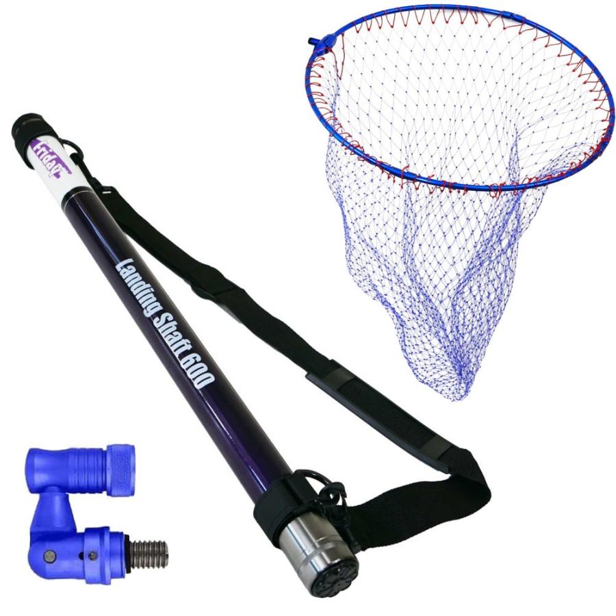 フライデー ランディングシャフト 6ｍ ＆ 折りたたみネット45cm ブルー ＆ タモジョイント ３点セット (landingset-215)｜折りたたみネット 玉網 タモ網 玉の柄 エギング シーバス チヌ フライデー ランディングシャフト 6m ＆ 折りたたみネット45cm ブルー
