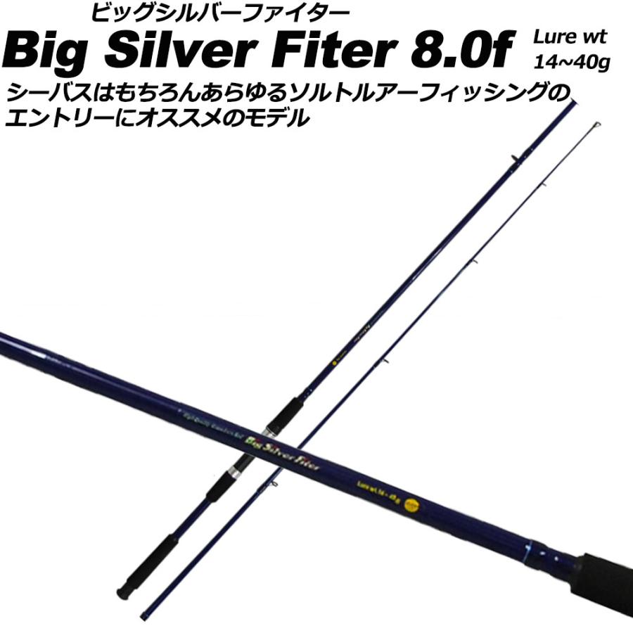 シーバスロッド＆リール セット ビッグシルバーファイター8ft