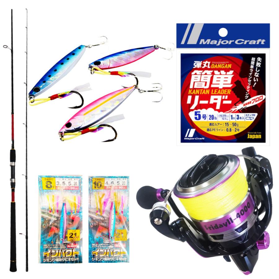 ショアジギングセット 釣り場に直行 ジグ投げ ショアジギング ＆ ジグサビキ セット