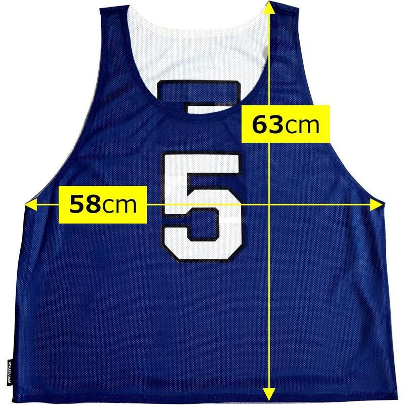 ATHLETIC MART ビブス(リバーシブル)1?12番 裏表/前後ろ番号付 12枚セット収納メッシュバッグ付全4カラー ビブス男女フリ MART ビブス リバーシブル 12番 裏表/前後ろ番号付 12枚セット収納メッシュバッグ付全4カラー ビブス男女フリ