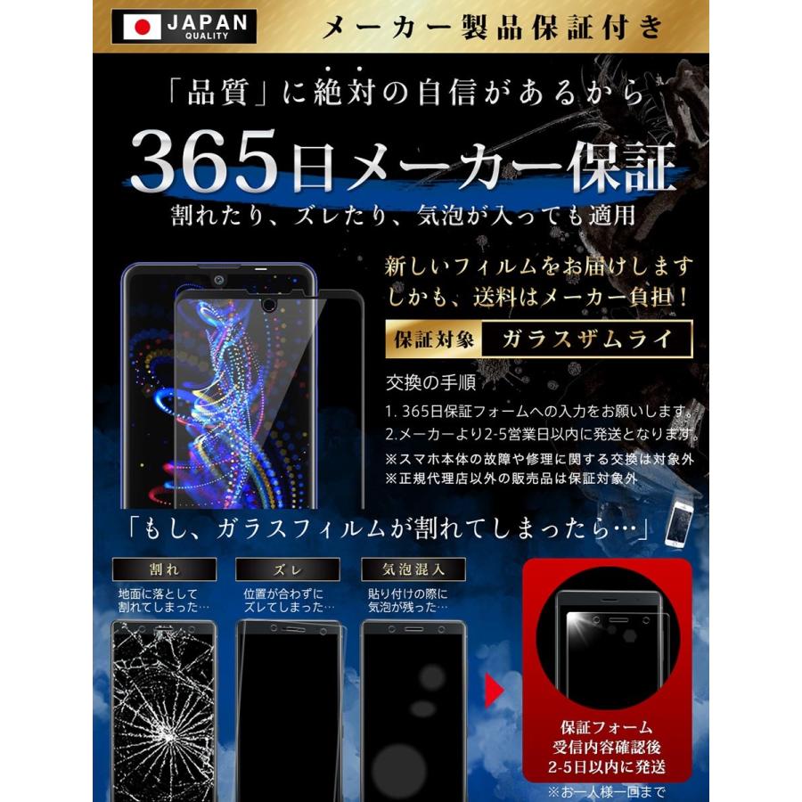 ガラスザムライ AQUOS R5G ガラスフィルム 全面保護フィルム ブルー